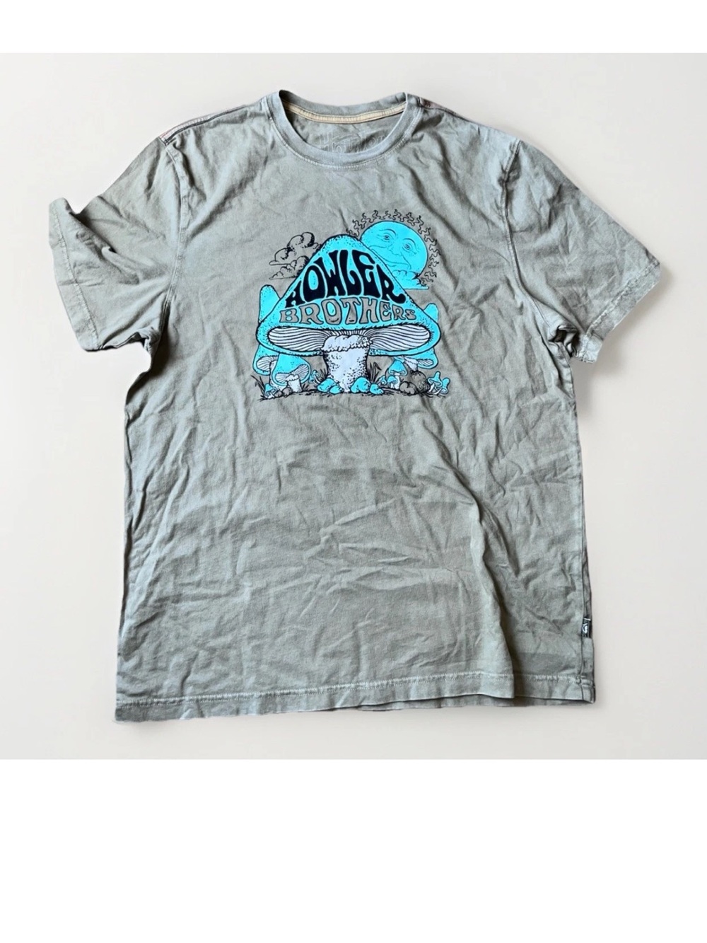 Howler Brothers T Shirt Large Green Blue Mushroom Hippie Festival Cotton